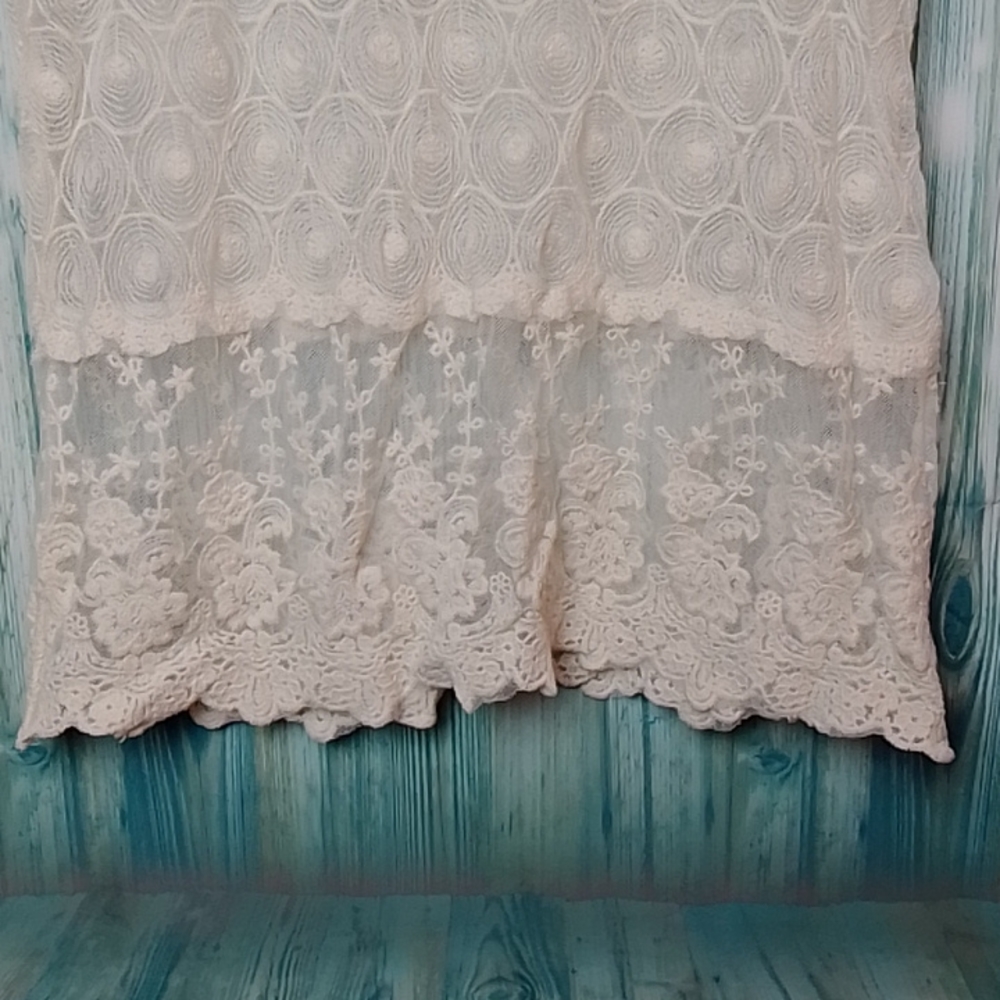 Crochet pull over short sleeve cream medium - Picture 4 of 4
